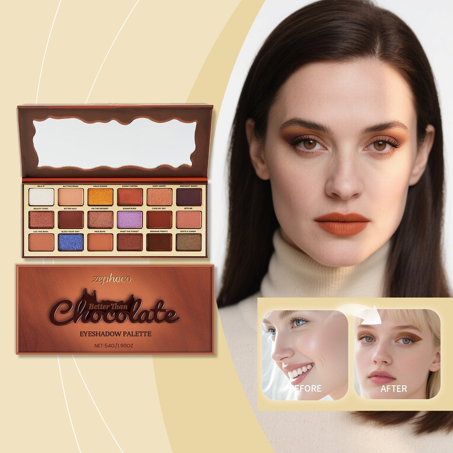 Chocolate-style Eyeshadow Palette 54g