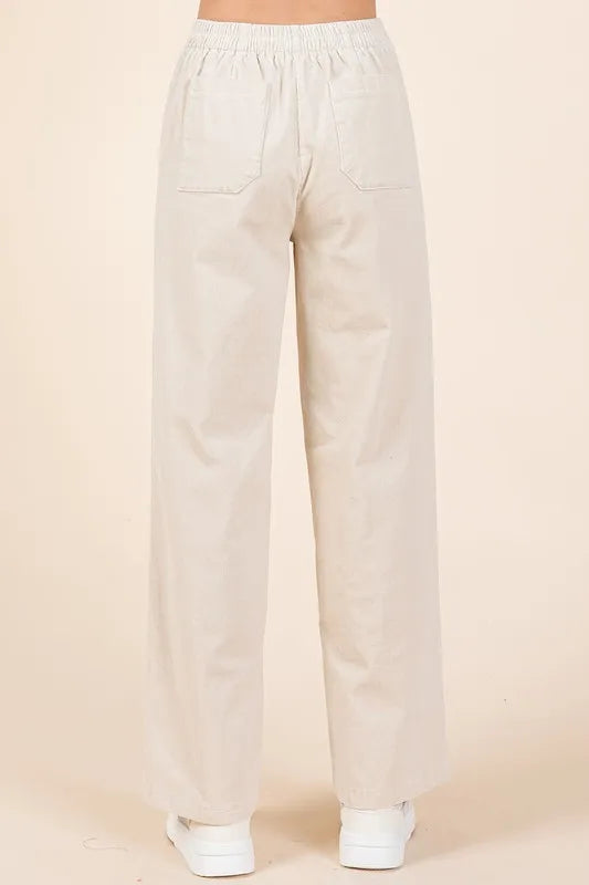 Mittoshop Corduroy Back Elastic Waist Pants