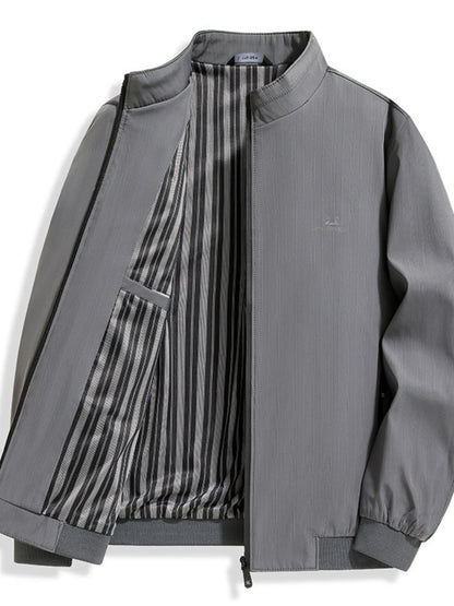 Men's Plus Size Zip Up Long Sleeve Jacket