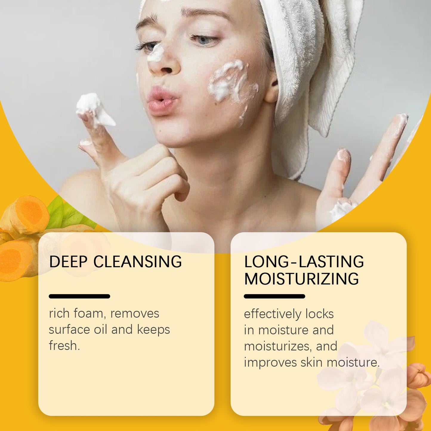 OceAura Turmeric Clove Essential Oil Soap, Moisturizes Facial Body Cleansing And Delicate Skin Flower Soap