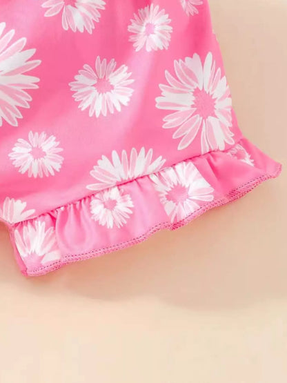 Children's Daisy Bodysuit and Shorts Set with Headband