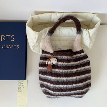 Knitted Striped Handbag