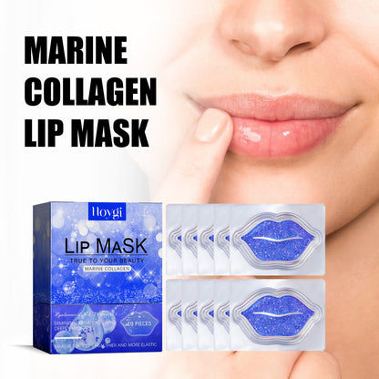 Hoygi Marine Collagen Lip Mask, Winter Moisturizing And Hydrating Anti-Freeze Cracking Fade Lip Lines Easy Absorption Lip Film