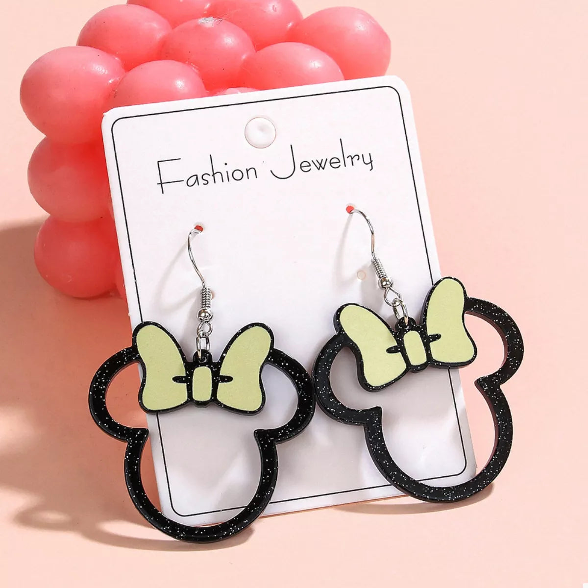 Mickey Mouse Bow Drop Earrings