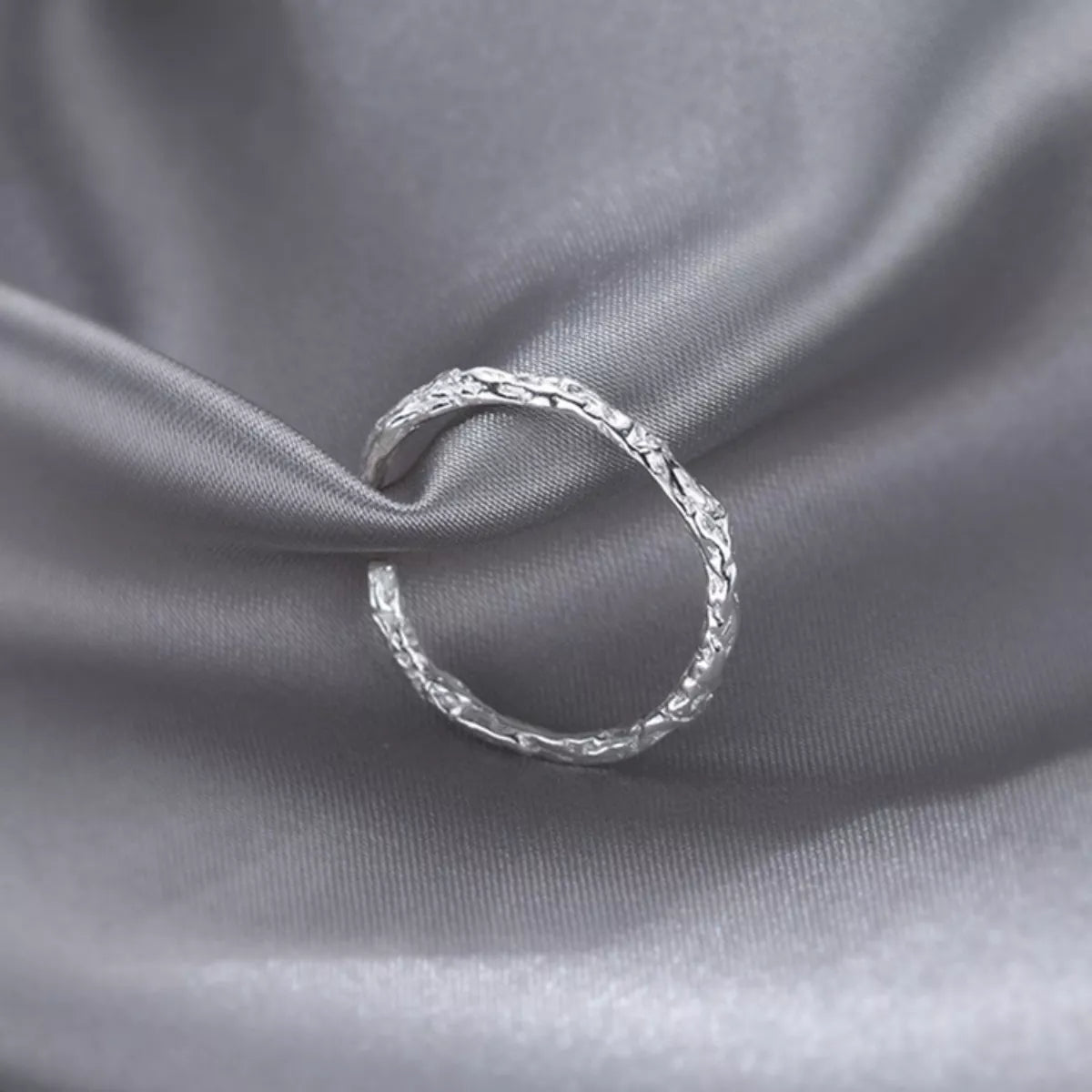 925 Sterling Silver Textured Open Ring