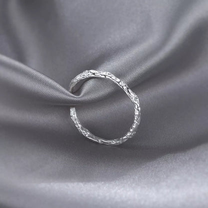 925 Sterling Silver Textured Open Ring