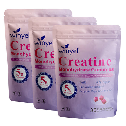 Creatine Monohydrate Gummies, 5 Grams Per Serving, Sugar-free Creatine Gummies, Suitable For Workouts, Strength, Cognitive Health, And Muscle Support, Gluten-free, Berry-enhanced, 36 Gummies.