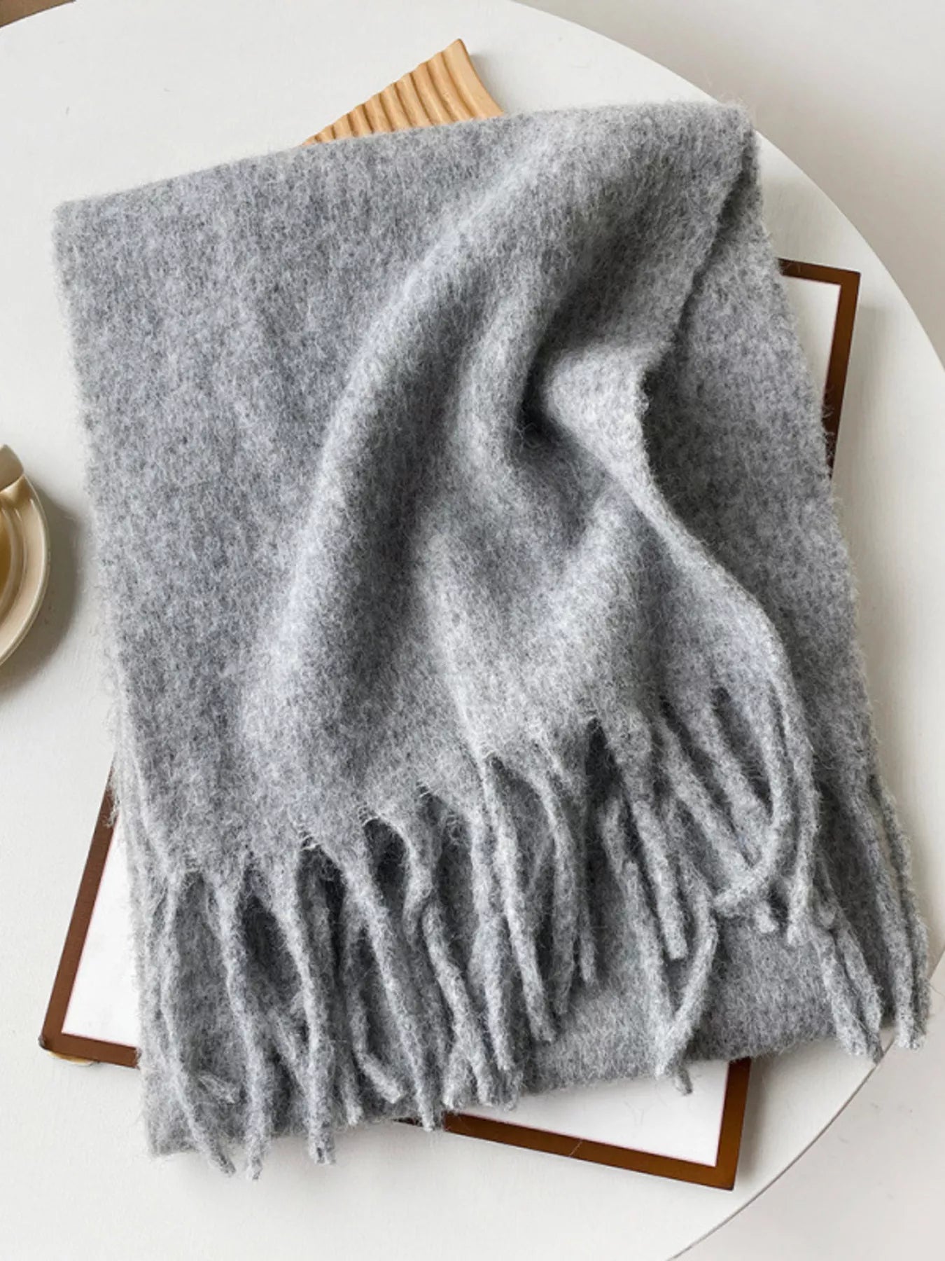 Fringe Solid Color Scarf