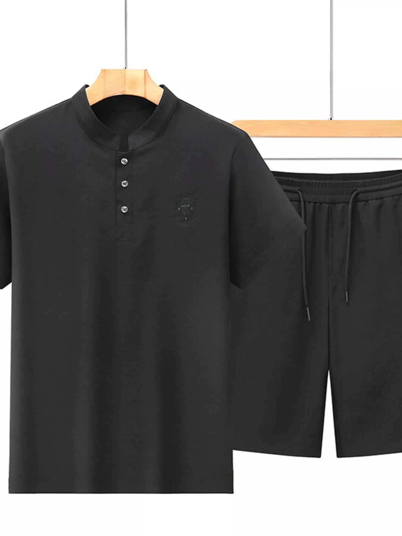 Men's Plus Size Casual Breathable Short Sleeve Shirt & Shorts Set