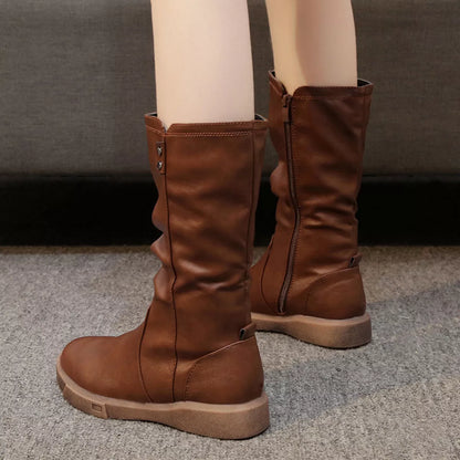 Round Toe Platform Boots