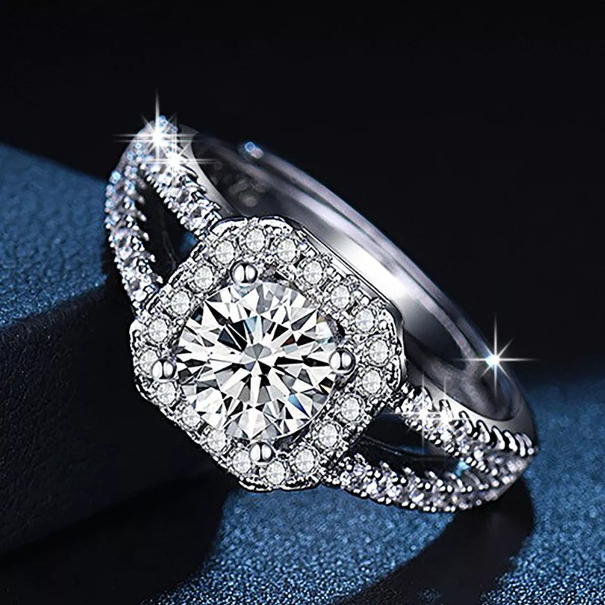 1 Carat Moissanite 925 Sterling Silver Ring