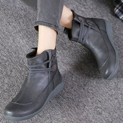Button Detail Ankle Boots