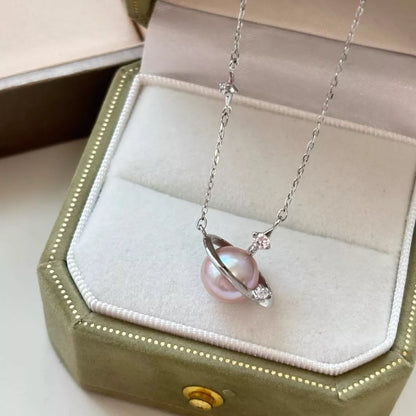 Planet Pearl Pendant Necklace