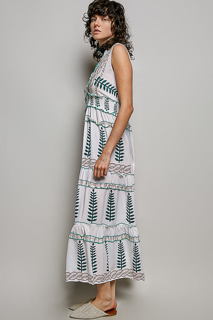 POL Floral Printed Sleeveless Tiered Dress with Smocked Waistband