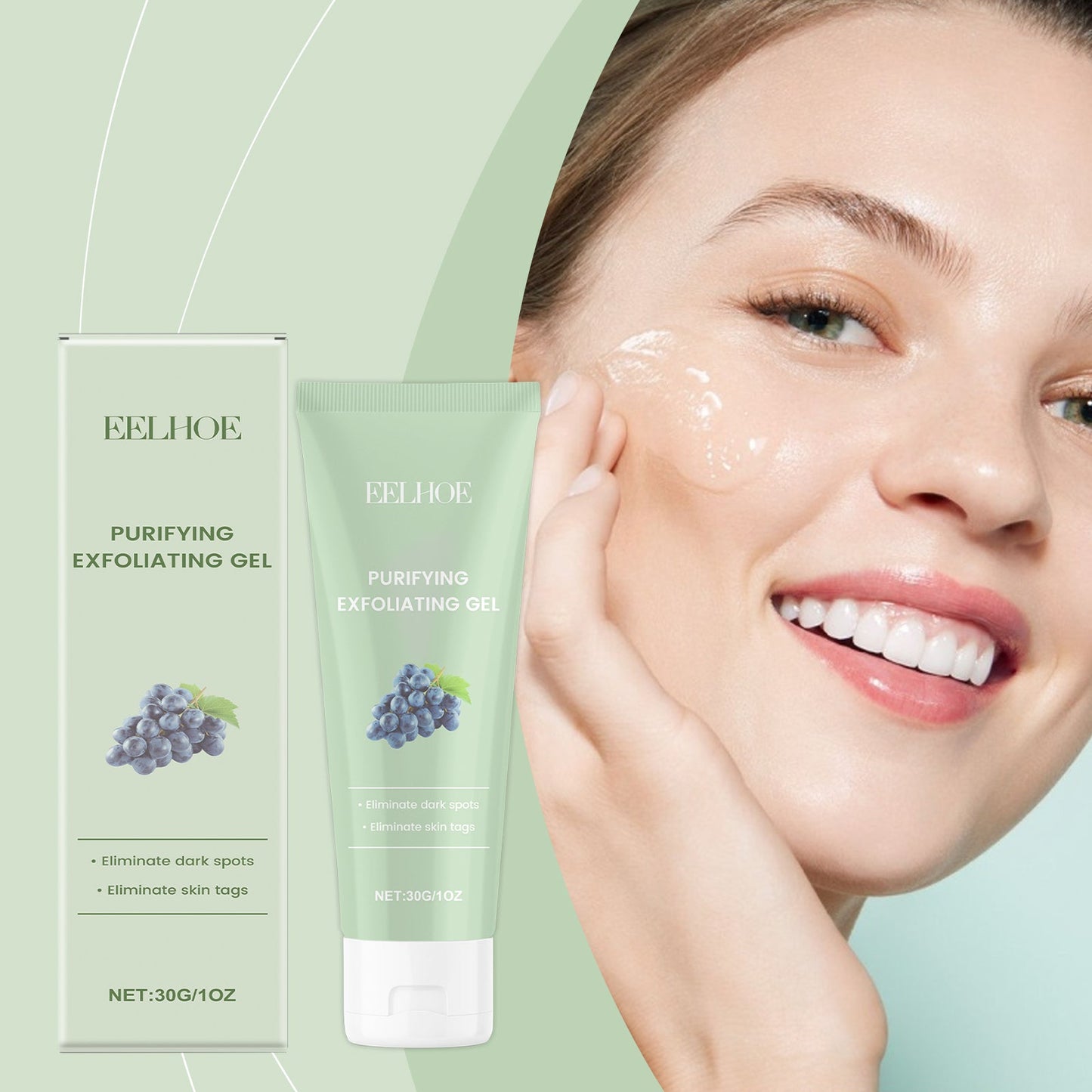 EELHOE Exfoliating Gel Cleansing Gel, Gentle Exfoliation For Face And Body Skin Care