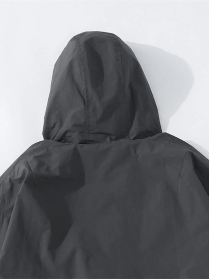Men's Drawstring Long Sleeve Hooded Jacket