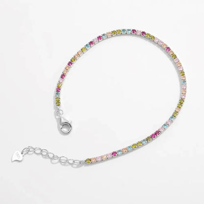 Inlaid Zircon 925 Sterling Silver Bracelet