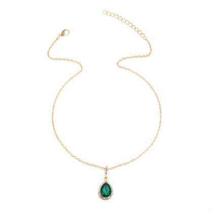18K Gold-Plated Teardrop Pendant Necklace