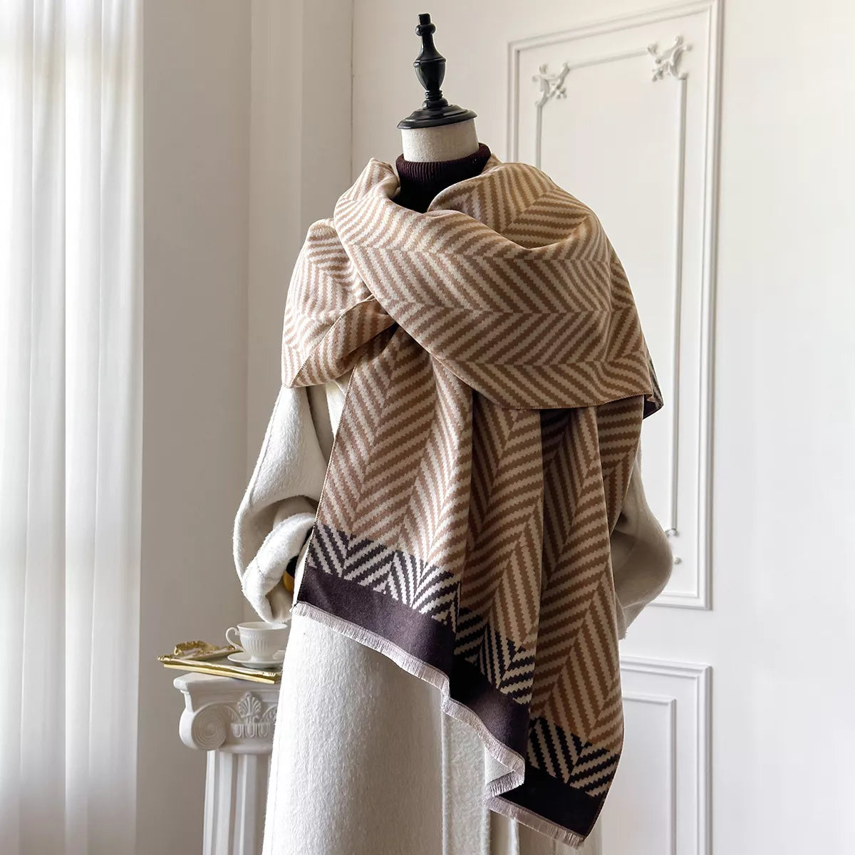 Raw Hem Soft Scarf