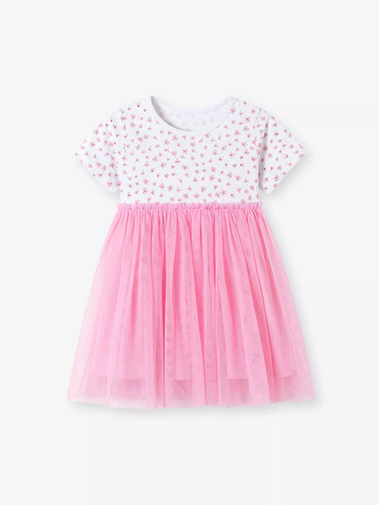Children's Floral Print Tulle Dress