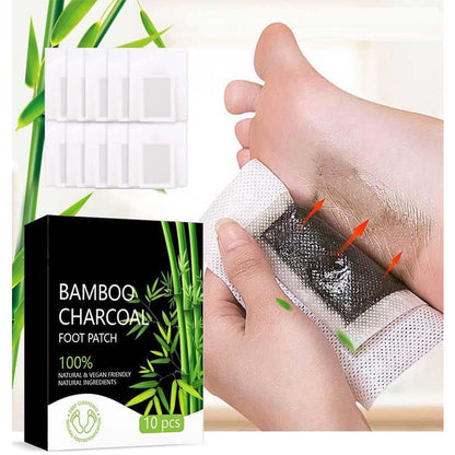 20pcs Natural Bamboo Charcoal Foot Patch,Strong Adhesive Patch,Comtable Herbal Detox Pads Stress Relief&Feet Care,Help Improve Sleep Quality