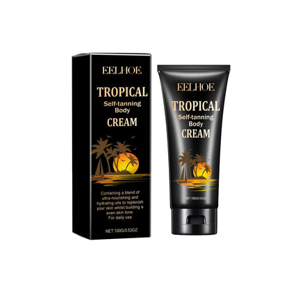 EELHOE Tropical Self-Tanning Body Cream, Natural Wheatskin Moisturizing And Moisturizing Cream For Tanning And Tanning