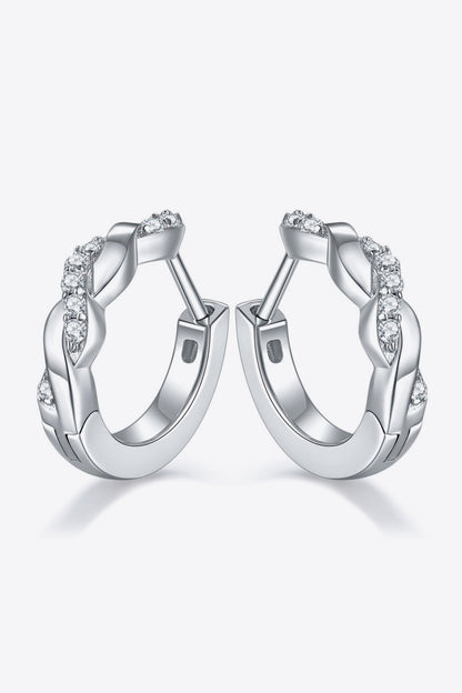 Moissanite Twisted Platinum-Plated Earrings