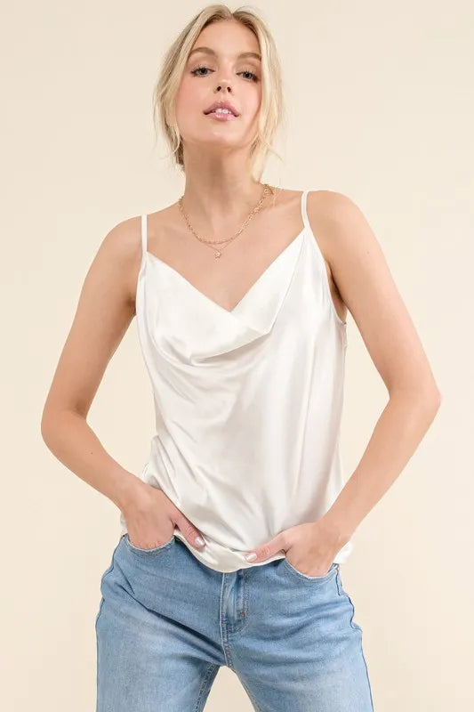 And The Why Satin Cami with Adjustable Strap