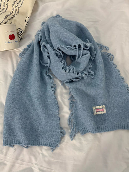 Knitted Fringe Scarf