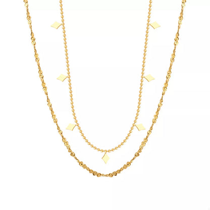 18K Gold-Plated Titanium Steel Layered Necklace