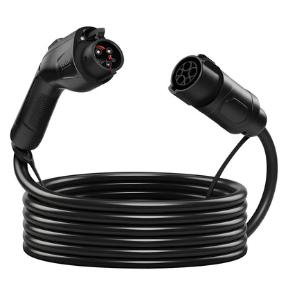 EV Charger Extension Cable, 32Amp 21 Ft J1772 Extension Cord Compatible With 120V-240V SAE J1772 Electric Vehicle Chargers, Level 1/Level 2 IP66 Heavy Duty Car Charging Cable With Carrying Bag
