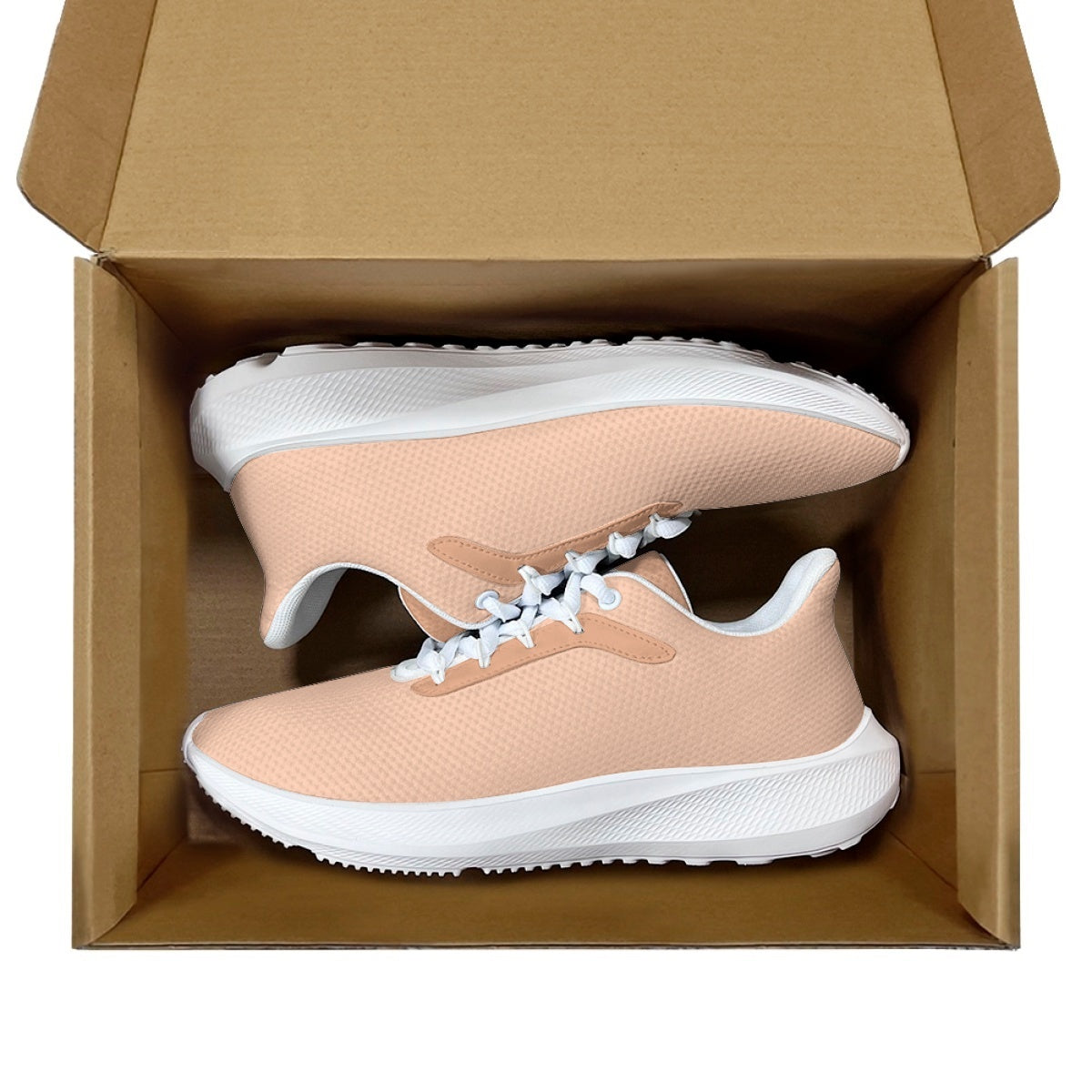 SHO-013PCH-24  Peach Coral Waving Running Shoes for Women Lightweight Mesh Knit Sneakers Comfortable Walking Shoes Breathable Athletic Shoes