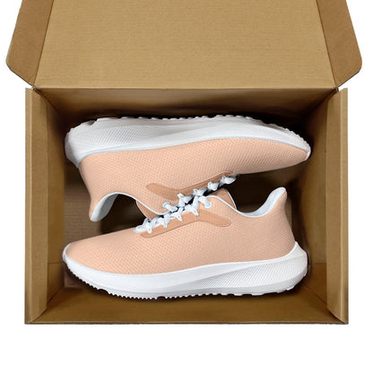 SHO-013PCH-24  Peach Coral Waving Running Shoes for Women Lightweight Mesh Knit Sneakers Comfortable Walking Shoes Breathable Athletic Shoes