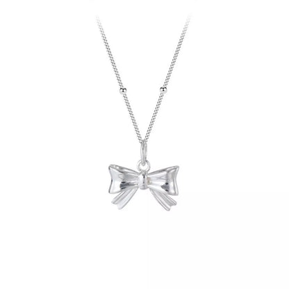 925 Sterling Silver Bow Necklace