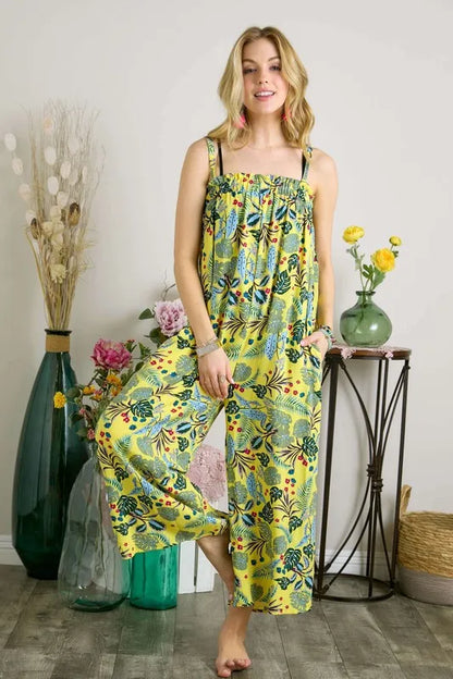 ADORA Elastic Detail Tropical Jumpsuit