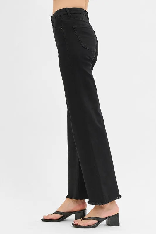 RISEN Full Size Tummy Control High Rise Wide Jeans Plus Size