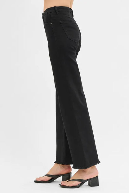 RISEN Full Size Tummy Control High Rise Wide Jeans Plus Size
