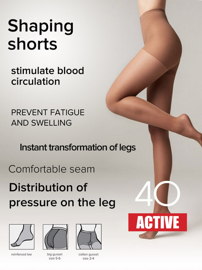 Tights Conte Active 40 Den - Support & Compression