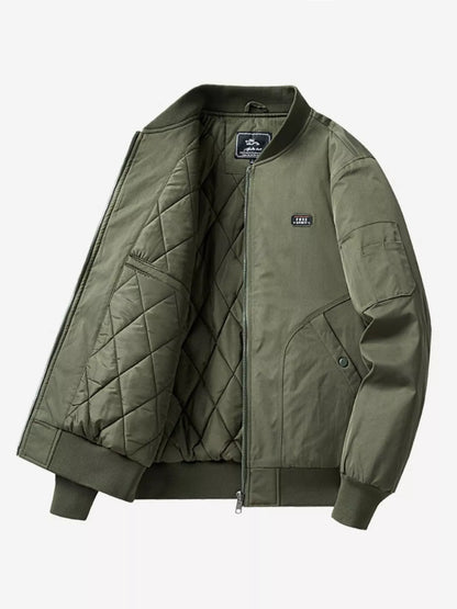 Men's Plus Size Bomber Jacket with Zipper