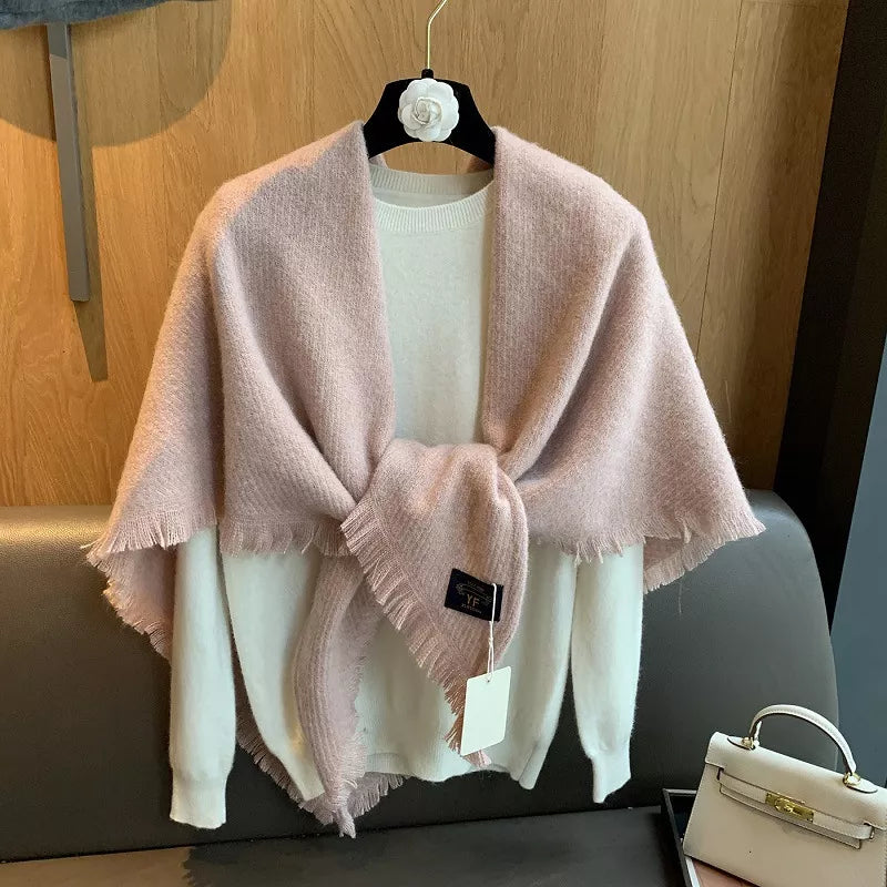 Thick Tassel Triangle Shawl Scarf