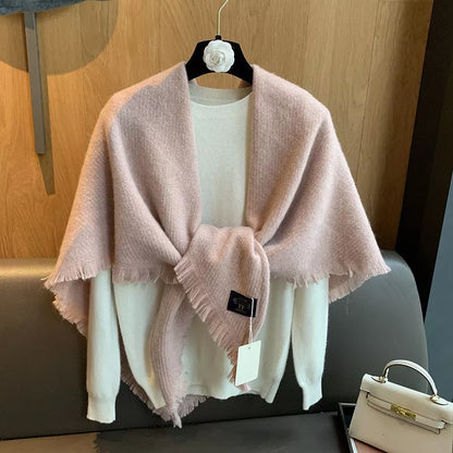 Thick Tassel Triangle Shawl Scarf