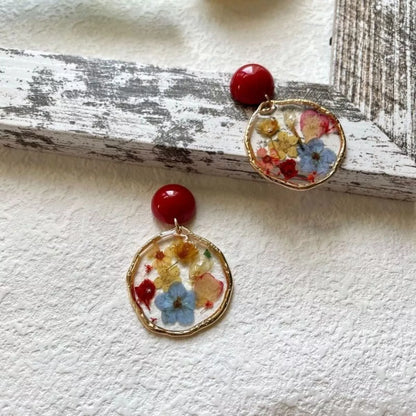 18K Gold-Plated Flower Dangle Earrings