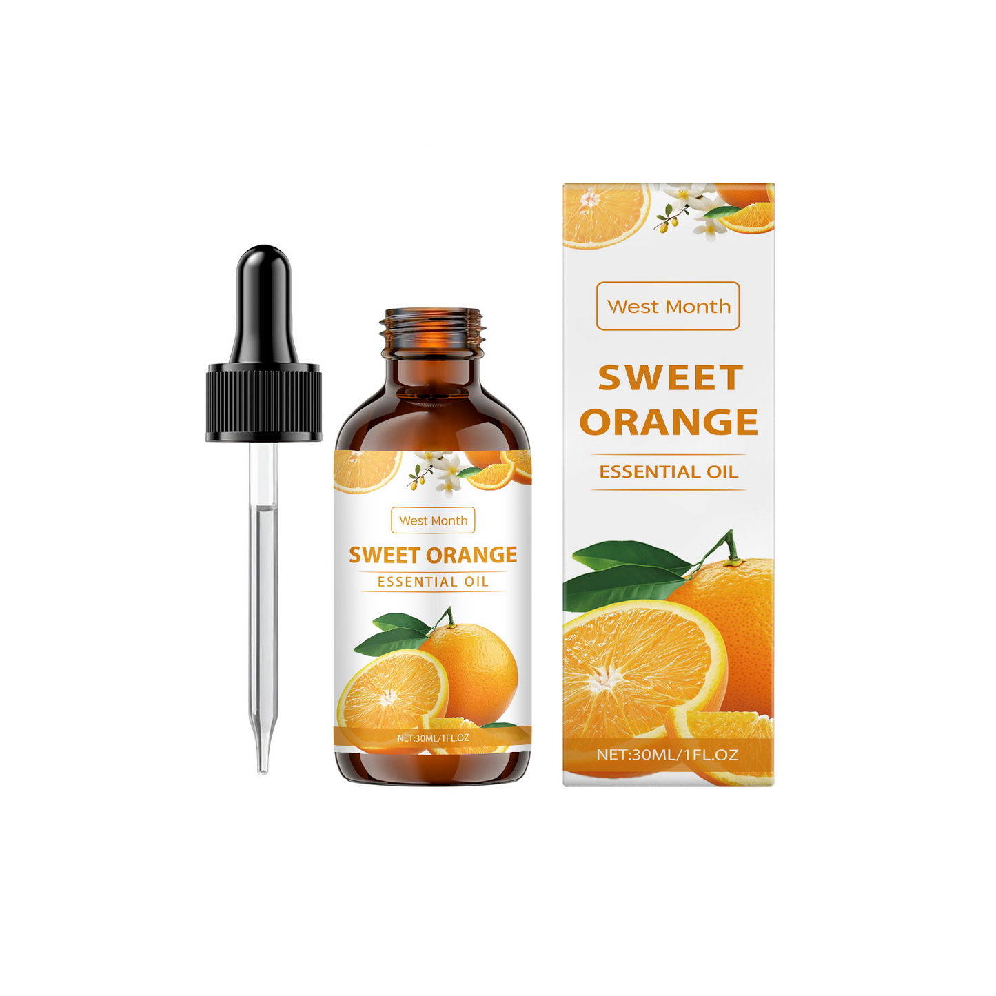 West Month Orange Soothing Care Essential Oil, Gently Hydrates, Moisturizes And Nourishes Delicate Skin. Plant Essential Oil