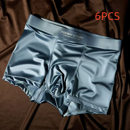 Ice Silk Mens Underwear Light Luxury Satin Boxers