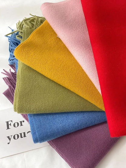 Fringe Solid Color Scarf