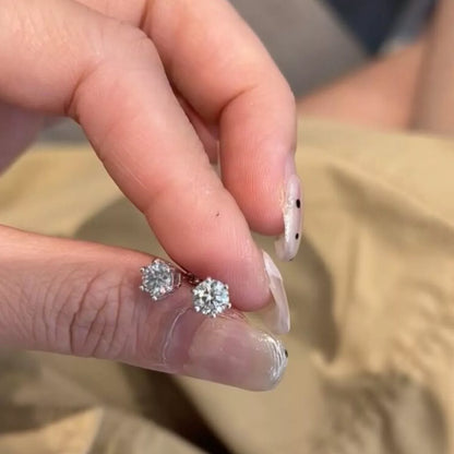 2 Carat 925 Sterling Silver Moissanite Stud Earrings