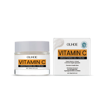 OUHOE Vitamin C Facial Gel Cream, Gentle Nourishing, Brightening, Moisturizing, Hydrating And Light Line Moisturizing Skin Cream