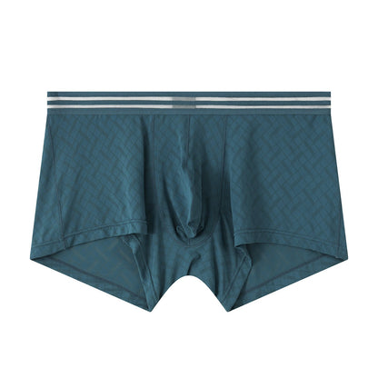 Mens Ice-silk Boxer Briefs Breathable And Cool-feel For Sports