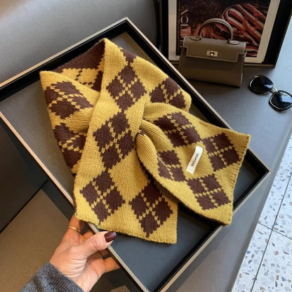 Argyle Pattern Warm Winter Scarf