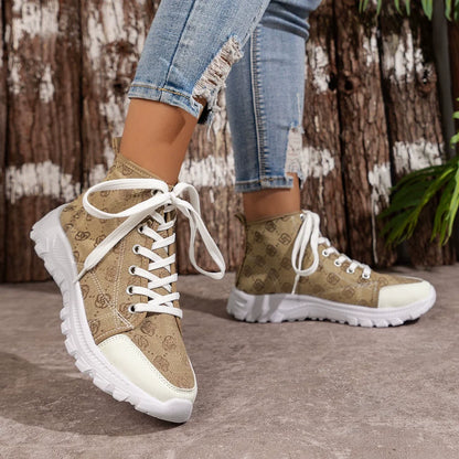 Lace Up Round Toe Sneakers